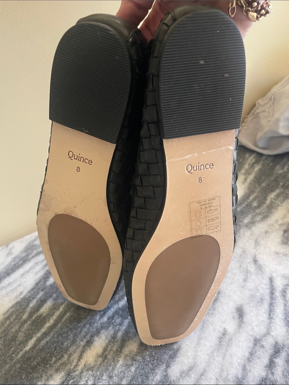 Quince Black Woven Leather Ballet Flats - Picture 11 of 13